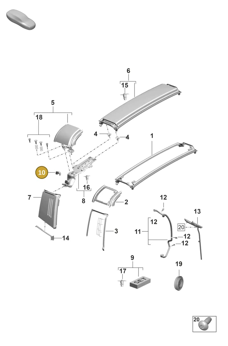 9P1898033 — Porsche 911 (2024-2025) diagram p53811410, position 10