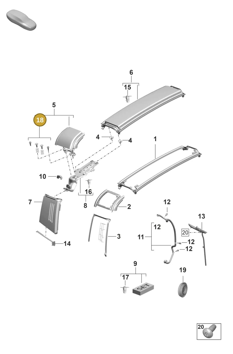 9P1898035 — Porsche 911 (2024-2025) diagram p53811410, position 18
