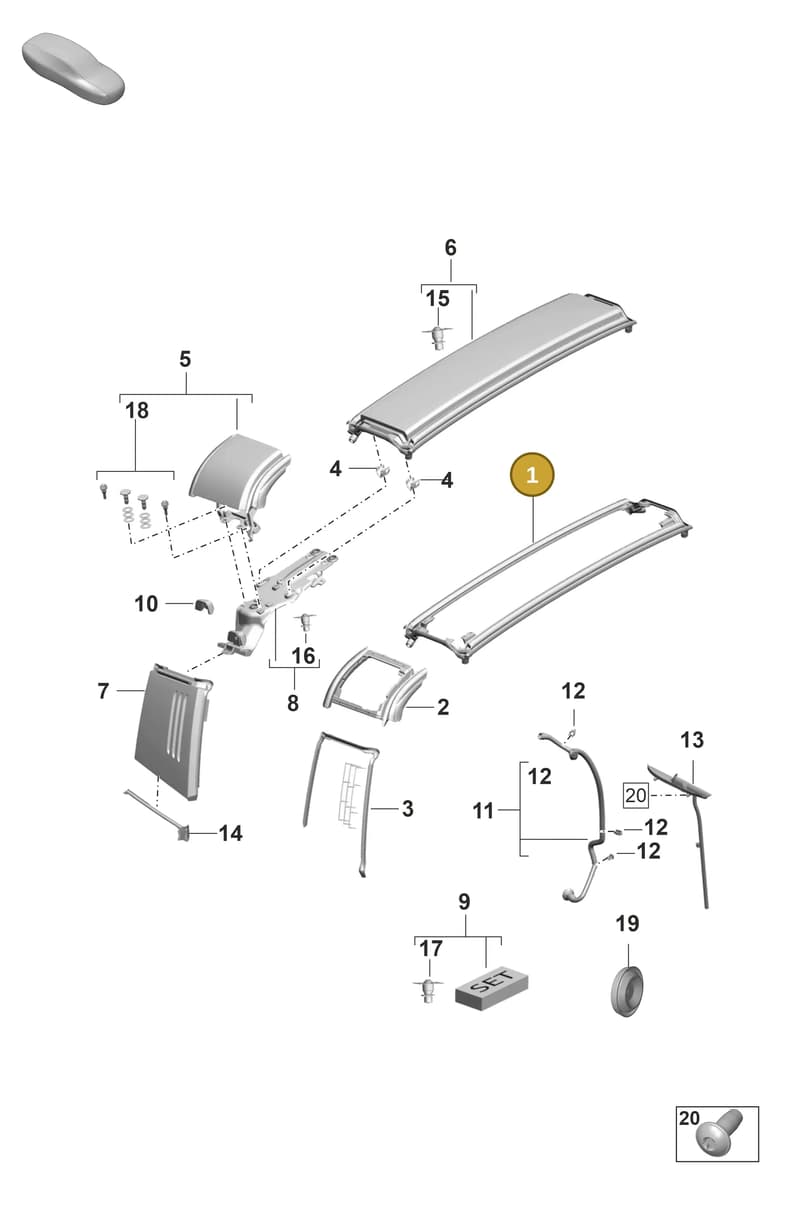 9P1898066 — Porsche 911 (2018-2024) diagram p53811410, position 1