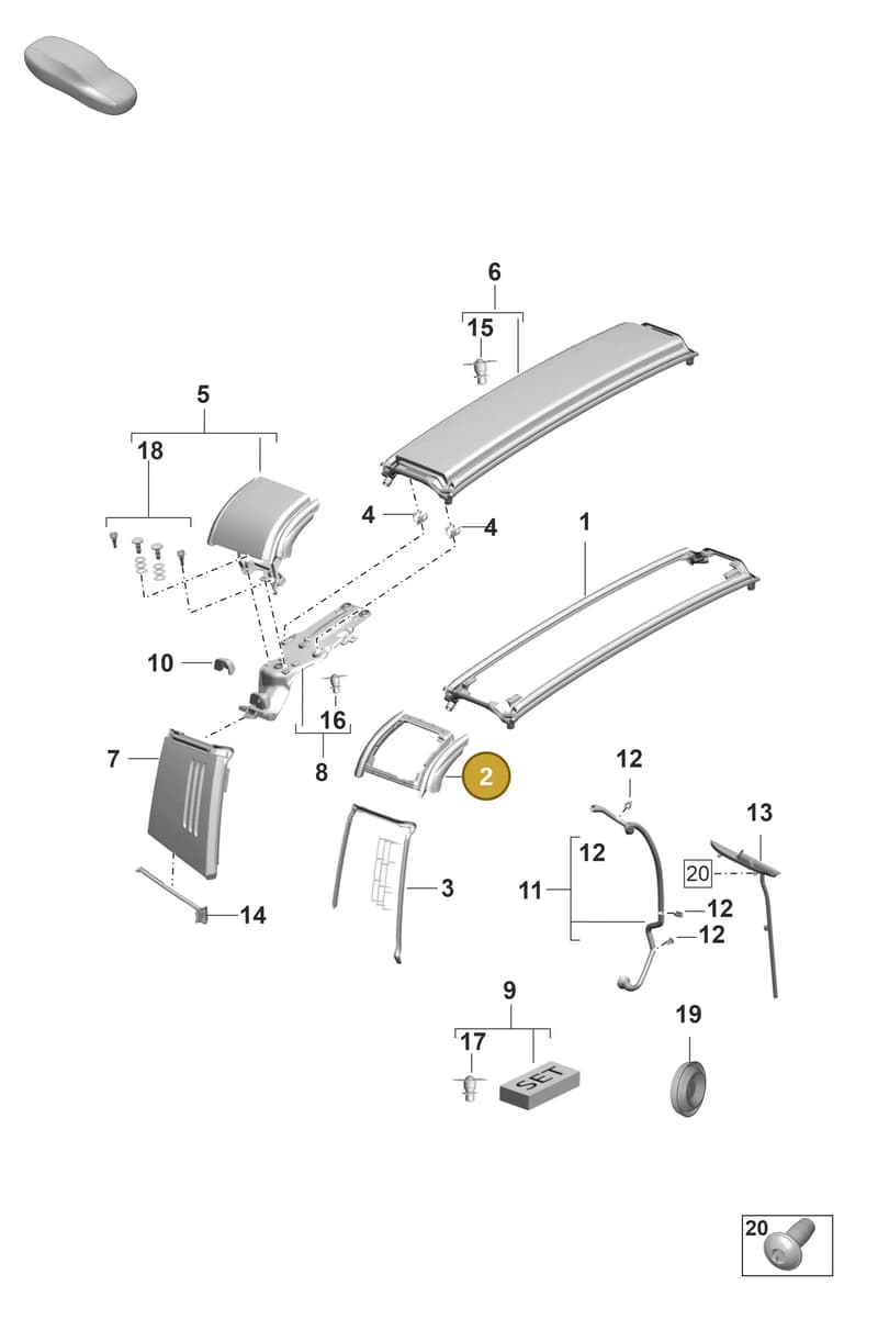 9P1898080 — Porsche 911 (2018-2024) diagram p53811410, position 2