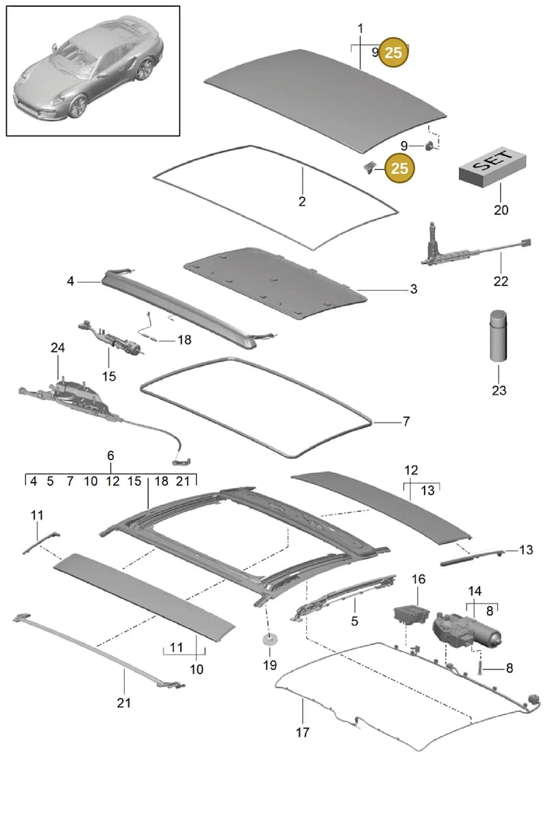 9P1898220 — Porsche 911 (2013-2020) diagram p42811000, position 25
