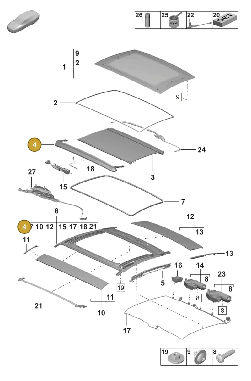 9P1898511 — Porsche 911 (2024-2025) diagram p53811050, position 4