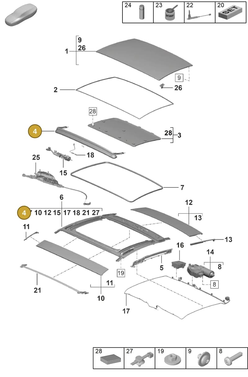 9P1898511 — Porsche 911 (2024-2025) diagram p53811000, position 4