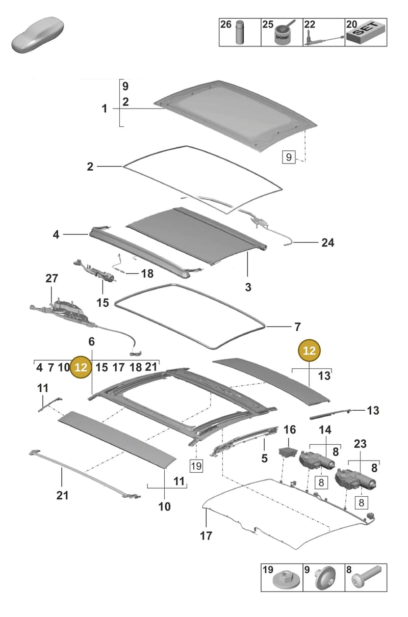 9P1898514GRV — Porsche 992 Carrera Coupe (2024-) diagram p53811050, position 12
