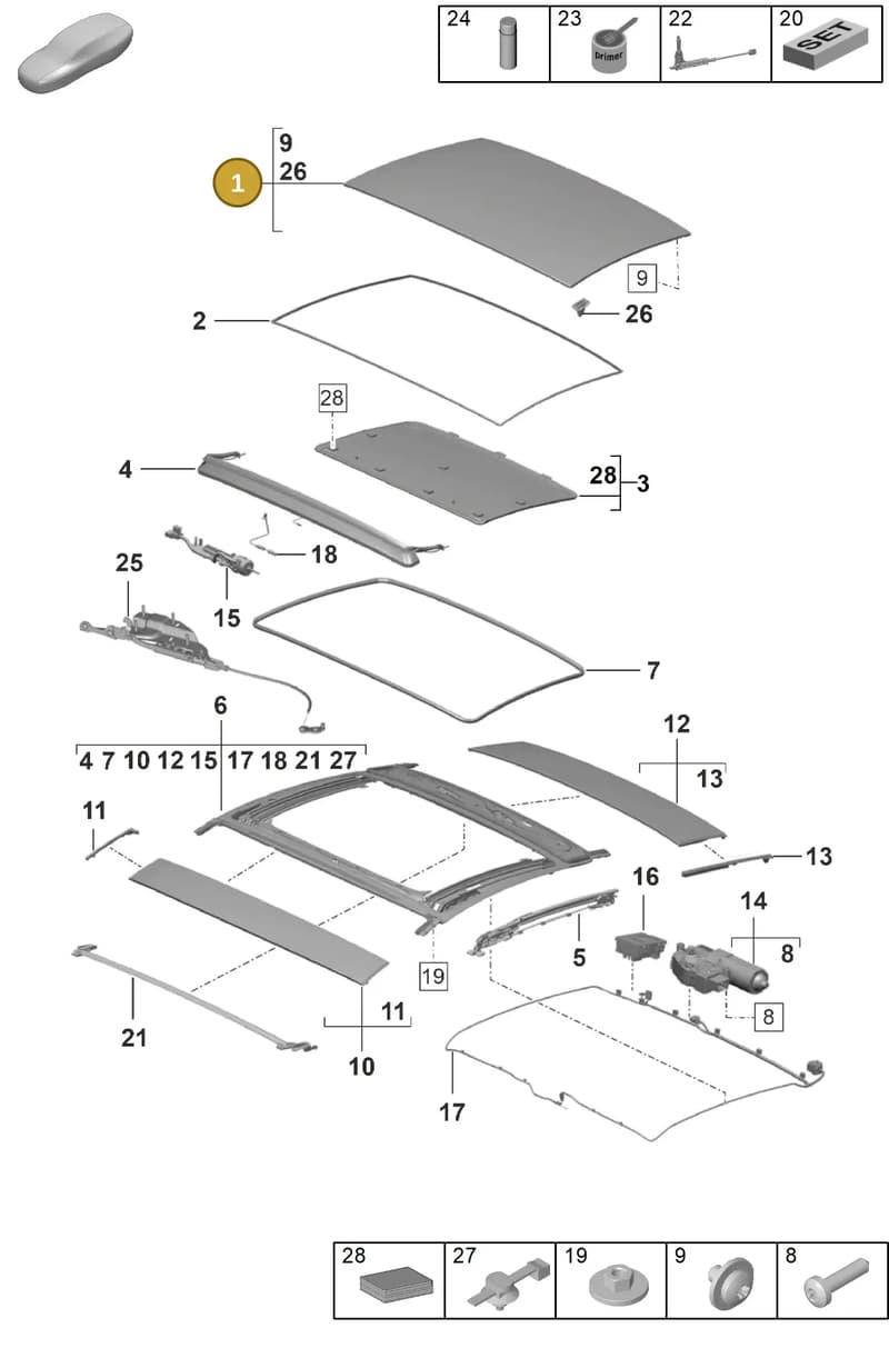 9P1898515GRV — Porsche 992 Carrera Coupe (2024-) diagram p53811000, position 1