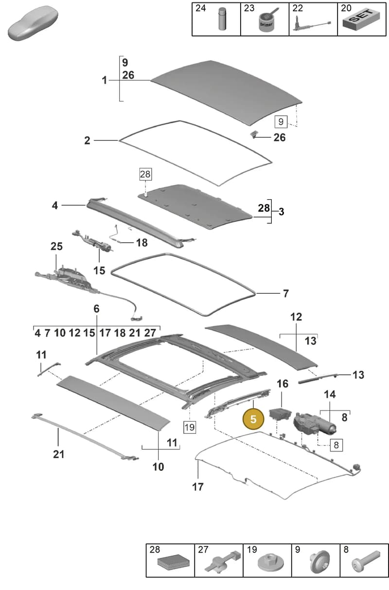 9P1898517A — Porsche 911 (2024-2025) diagram p53811000, position 5