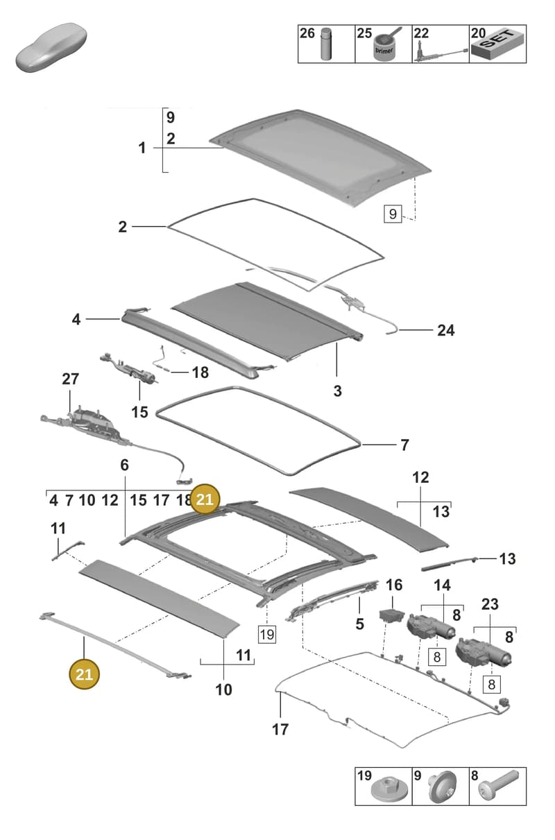 9P1898521 — Porsche 911 (2024-2025) diagram p53811050, position 21