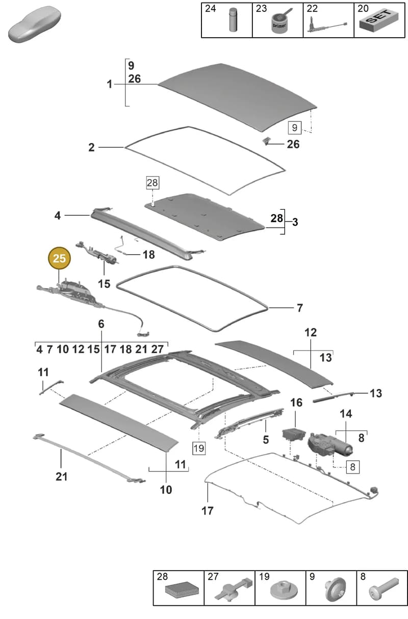 9P1898540 — Porsche 911 (2024-2025) diagram p53811000, position 25