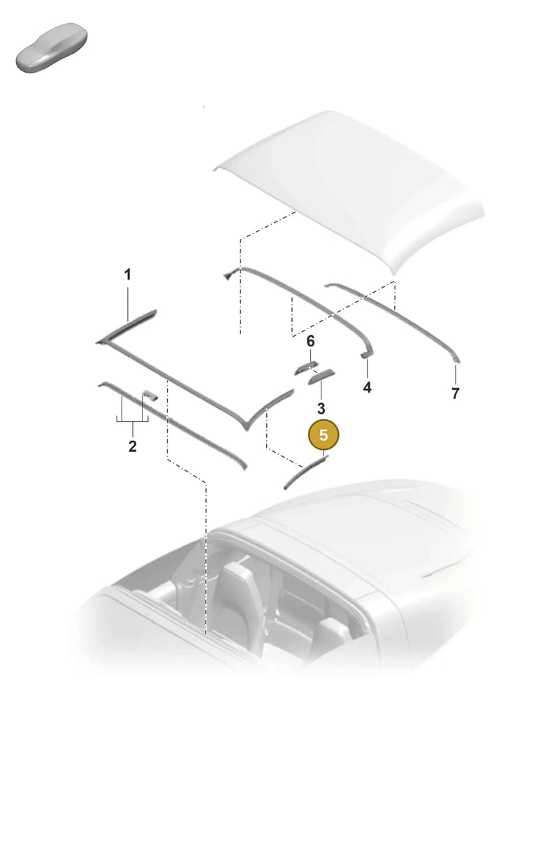 9P1898543A — Porsche 911 (2024-2025) diagram p53811260, position 5