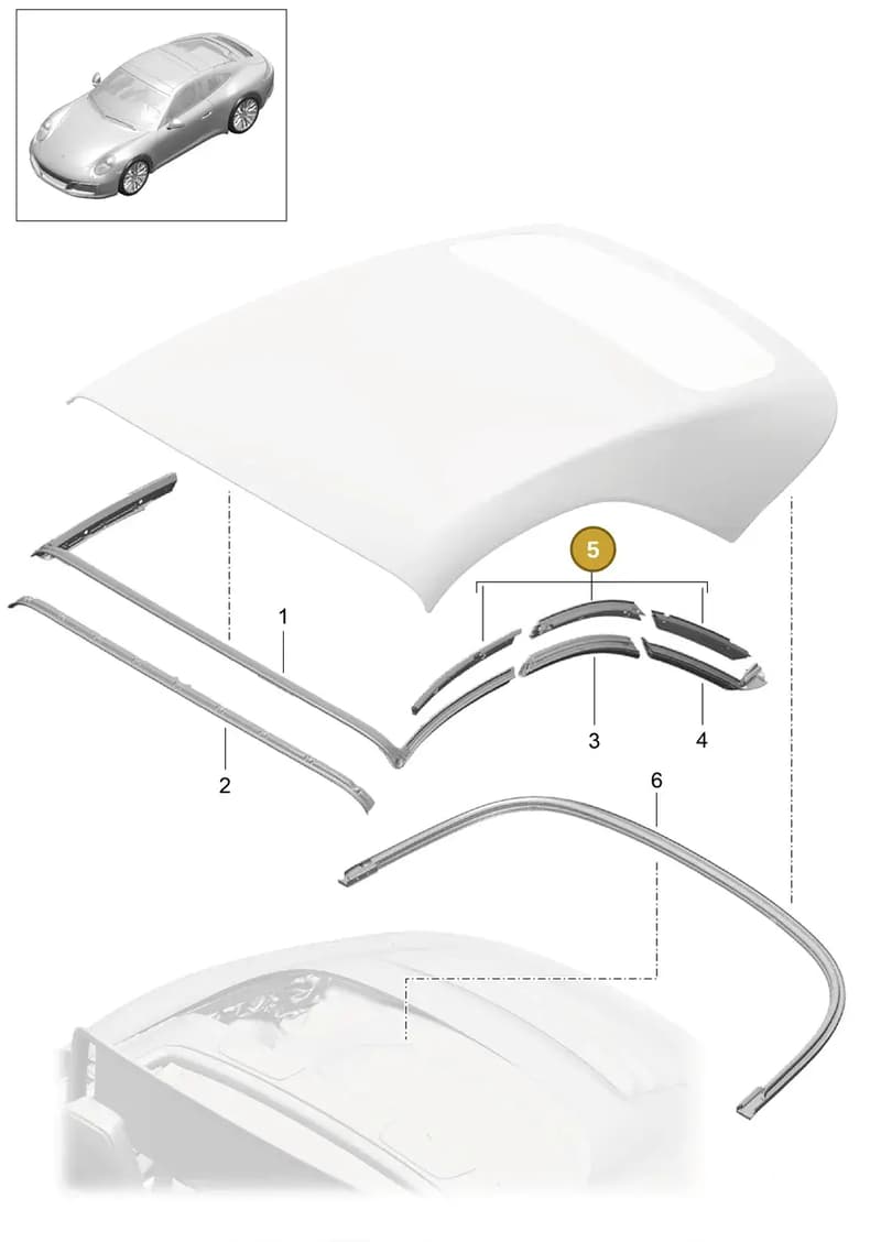 9P1898544C — Porsche 911 (2016-2019) diagram p47811030, position 5