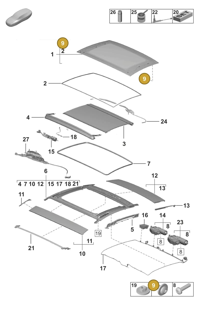9P1898549 — Porsche 911 (2024-2025) diagram p53811050, position 9