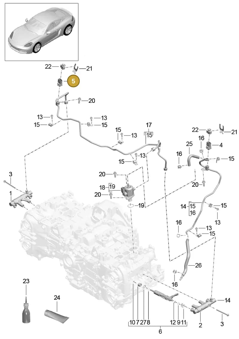 9P1906051A — Porsche Cayman (2016-2019) diagram p50107005, position 5