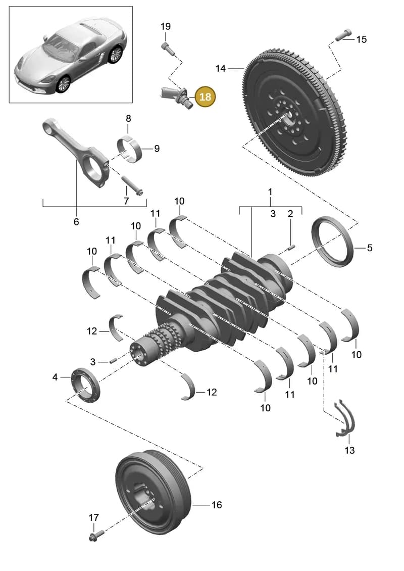 9P1906401A — Porsche Boxster (2016-2019) diagram p48102000, position 18