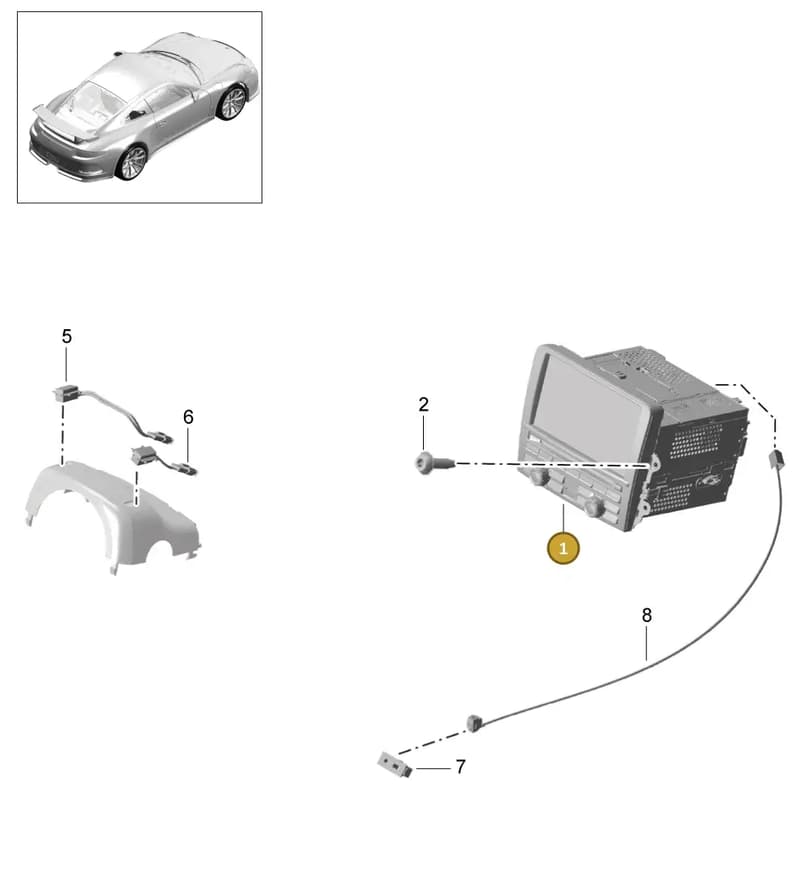 9P1906961 — Porsche 911 (2013-2020) diagram p41911000, position 1