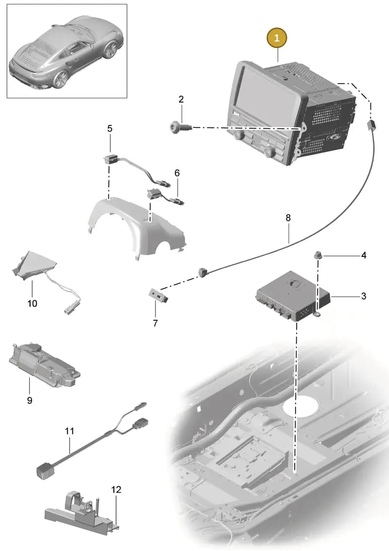 9P1906961A — Porsche GT2 RS Clubsport (2013-2020) diagram p42911000, position 1