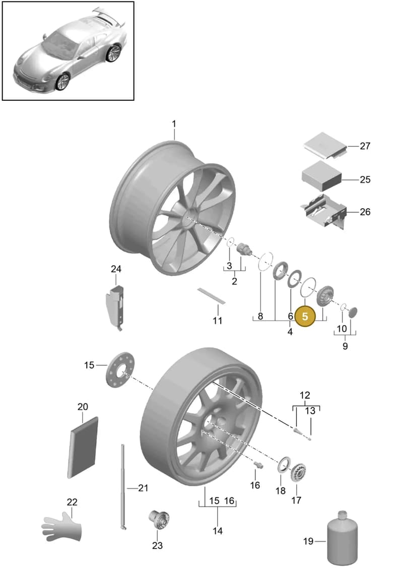 9P1907273A — Porsche 911 (2013-2020) diagram p41601000, position 5