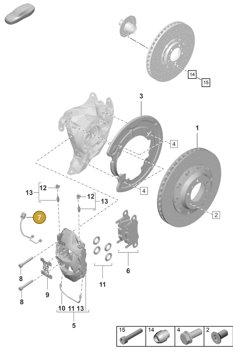 9P1907637C — Porsche 911 (2020-2022) diagram p57603010, position 7