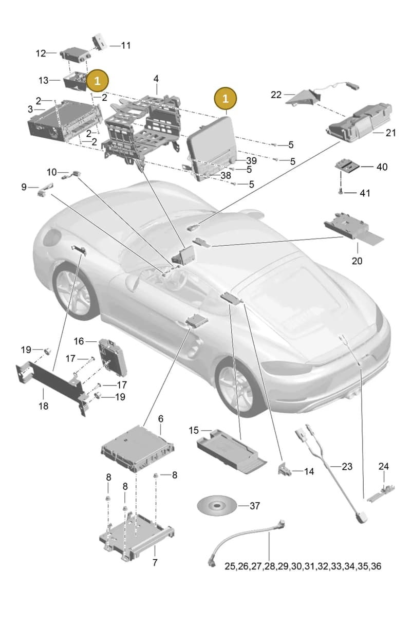 9P1919360H — Porsche Cayman (2016-2019) diagram p50911000, position 1