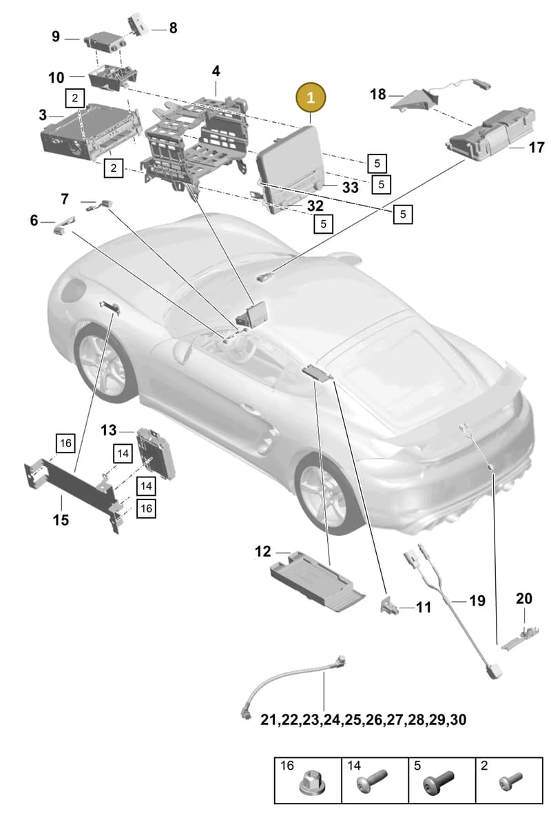 9P1919607FDML — Porsche Cayman (2019-2022) diagram p55911000, position 1