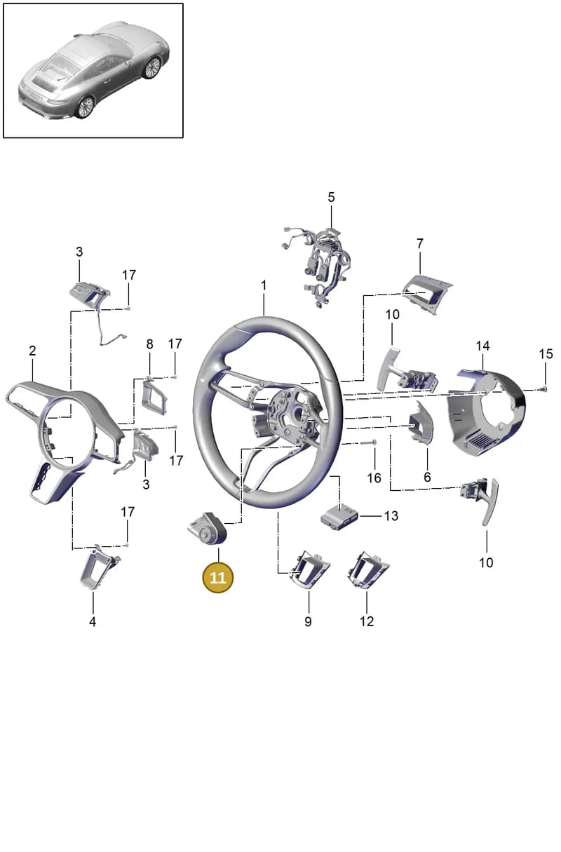 9P1919680A6N3 — Porsche 911 (2016-2019) diagram p47403010, position 11