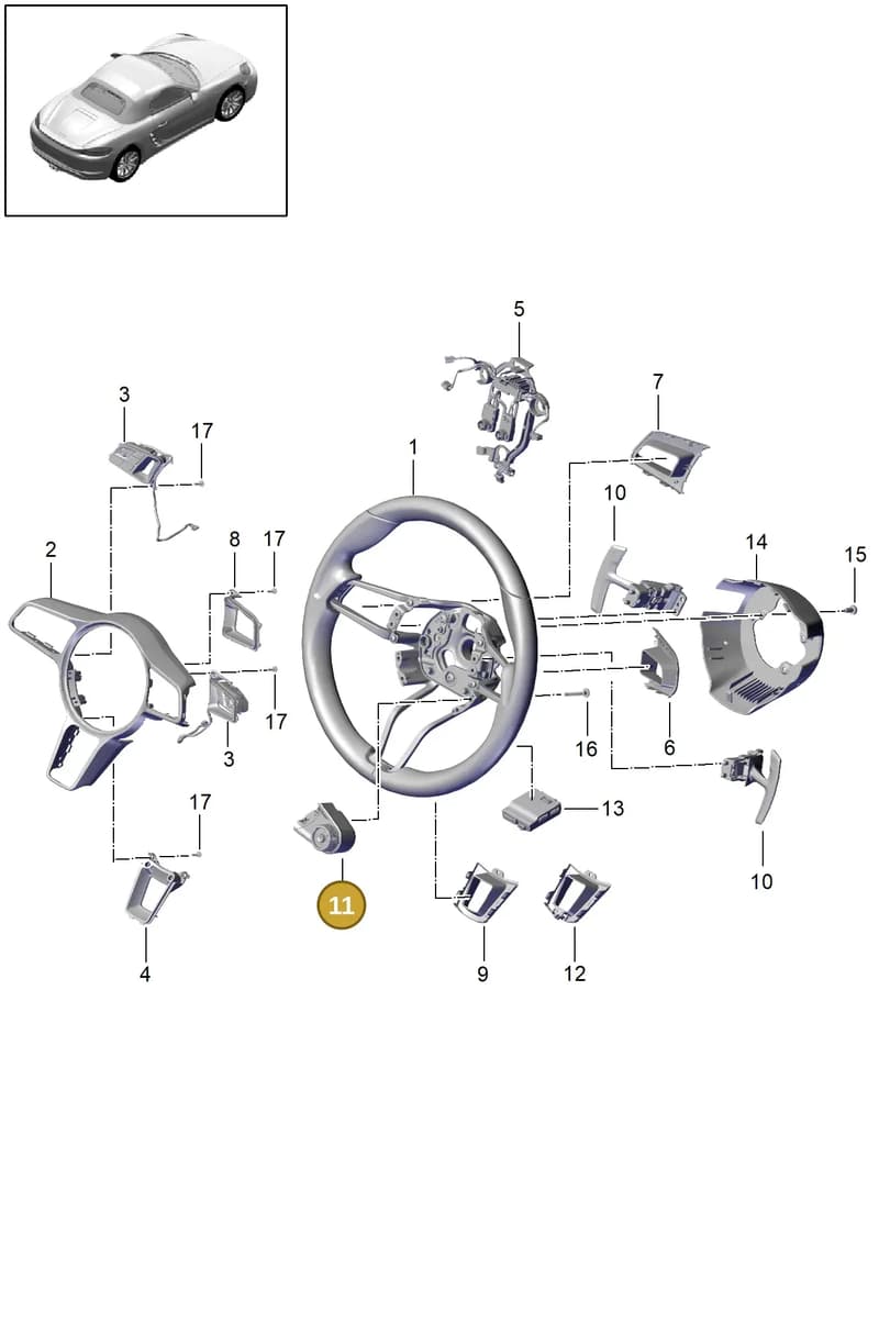 9P1919680A6N3 — Porsche Boxster (2016-) diagram p48403010, position 11