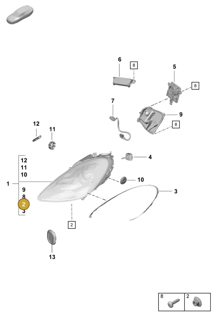 9P1941118 — Porsche Boxster Spyder (2019-2020) diagram p55905000, position 2
