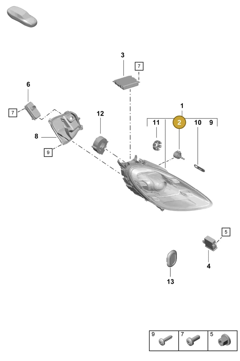 9P1941298 — Porsche Boxster Spyder (2019-2020) diagram p55905030, position 2