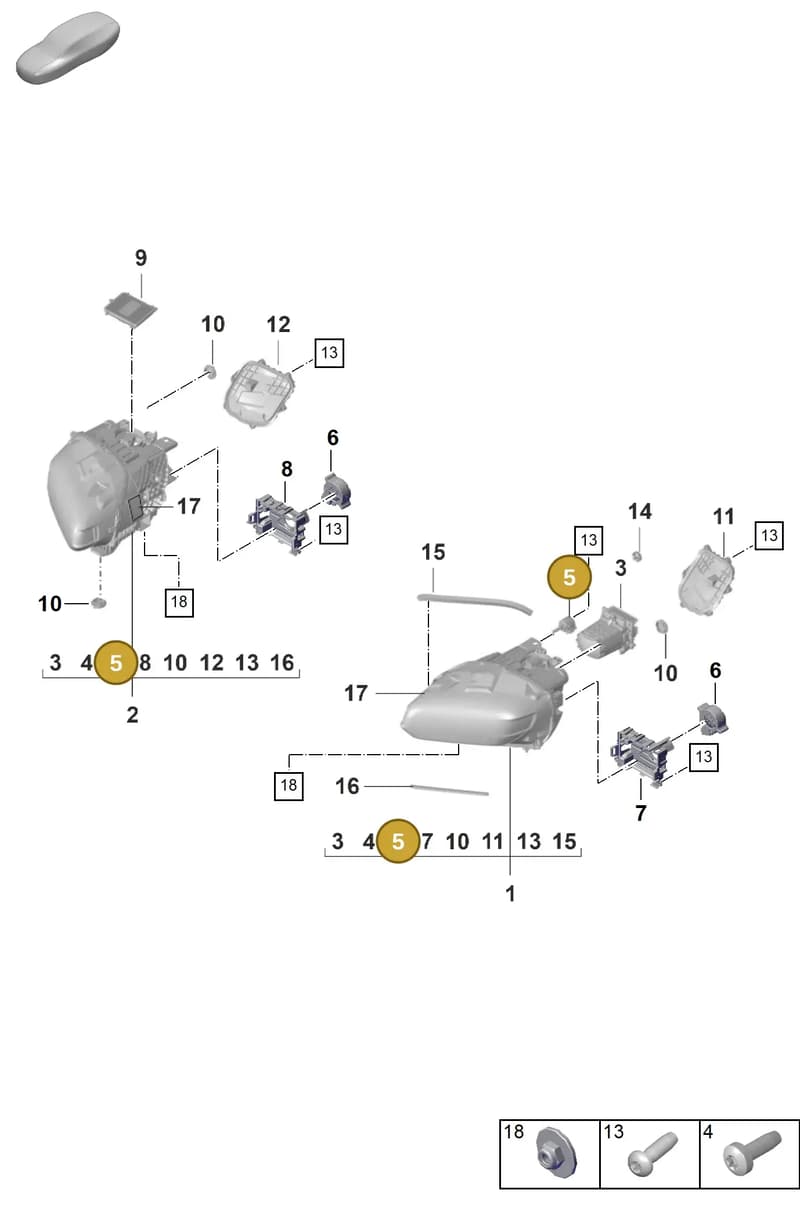 9P1941298 — Porsche Taycan Sport Turismo (2019-2024) diagram p56905020, position 5