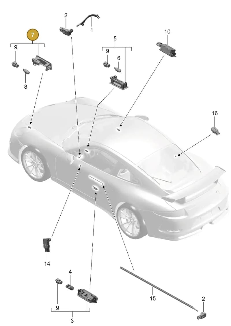 9P1947101 — Porsche 911 (2013-2020) diagram p41903004, position 7