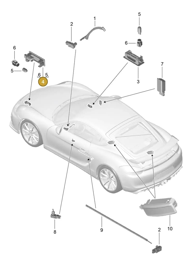9P1947101 — Porsche Cayman GT4 (2015-2016) diagram p45903004, position 4