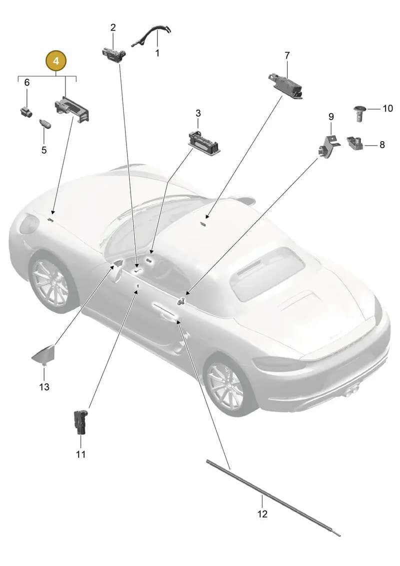 9P1947101 — Porsche Boxster (2016-2019) diagram p48903004, position 4