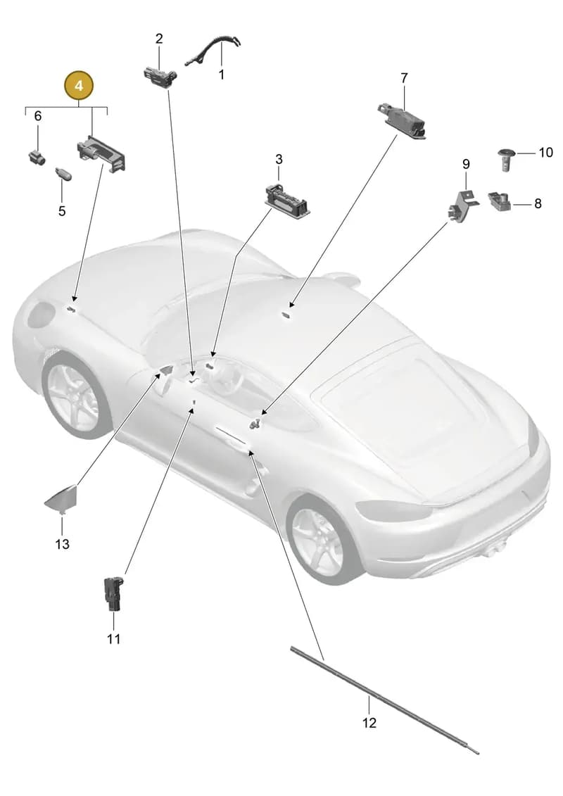 9P1947101 — Porsche Cayman (2016-2019) diagram p50903004, position 4