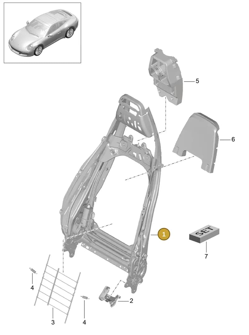 9P1971366B — Porsche 911 (2016-2019) diagram p47817021, position 1