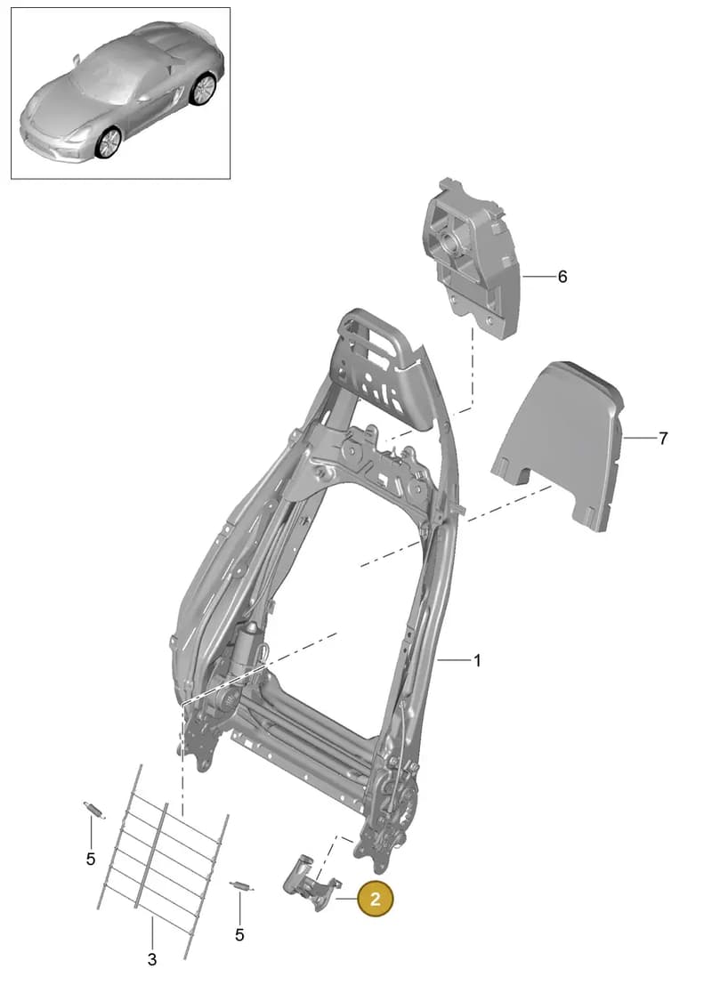 9P1971369A — Porsche Boxster Spyder (2015-2016) diagram p46817021, position 2
