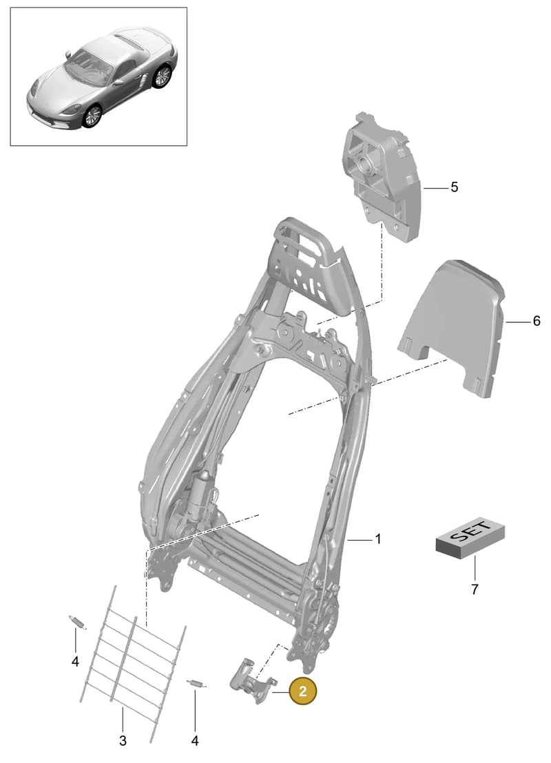 9P1971369A — Porsche Boxster (2016-2019) diagram p48817021, position 2