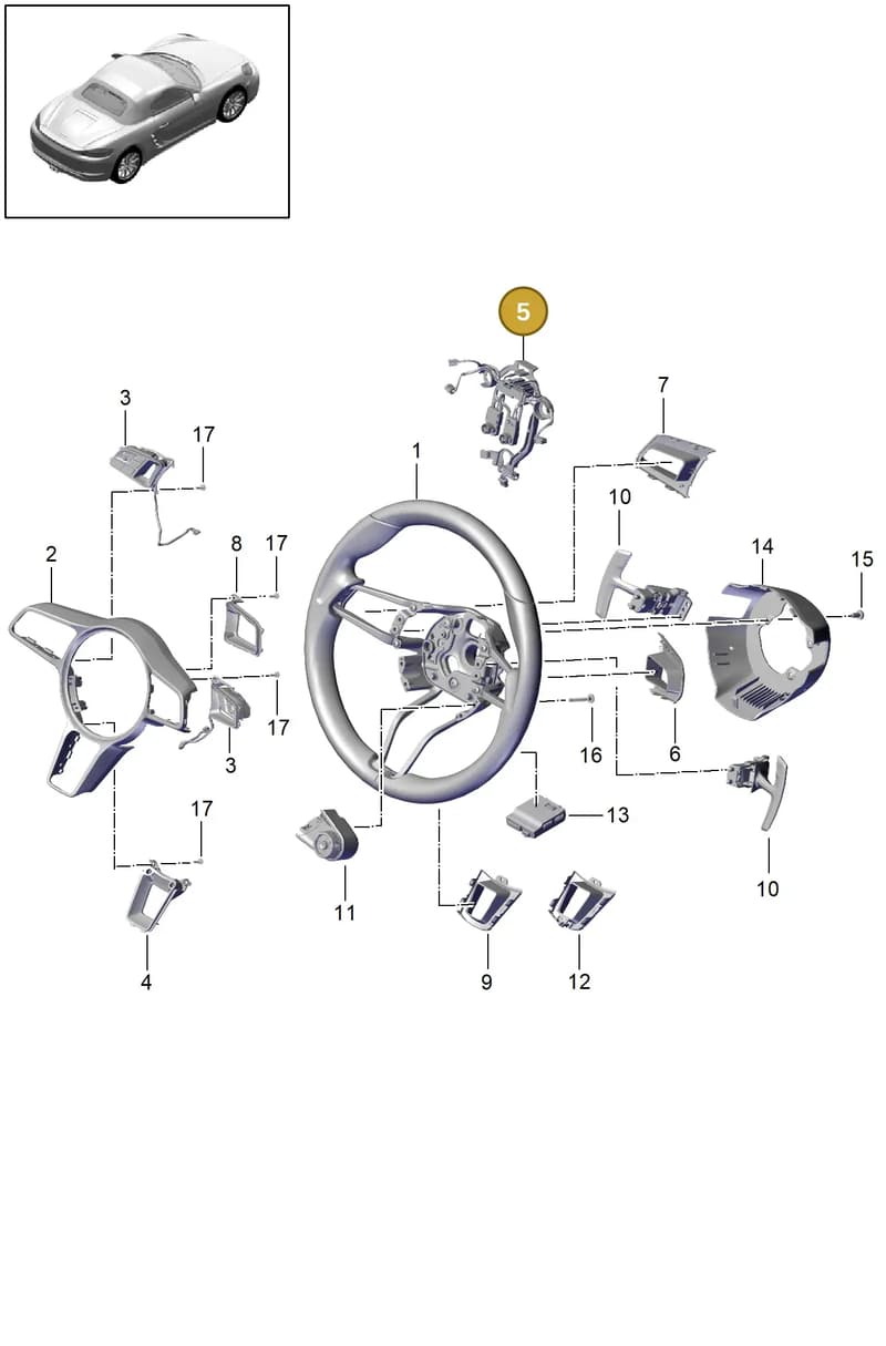 9P1971388 — Porsche Boxster (2016-2019) diagram p48403010, position 5
