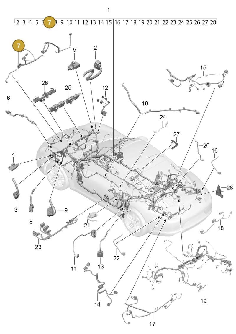 9P1971641E — Porsche 911 (2016-2019) diagram p47902010, position 7