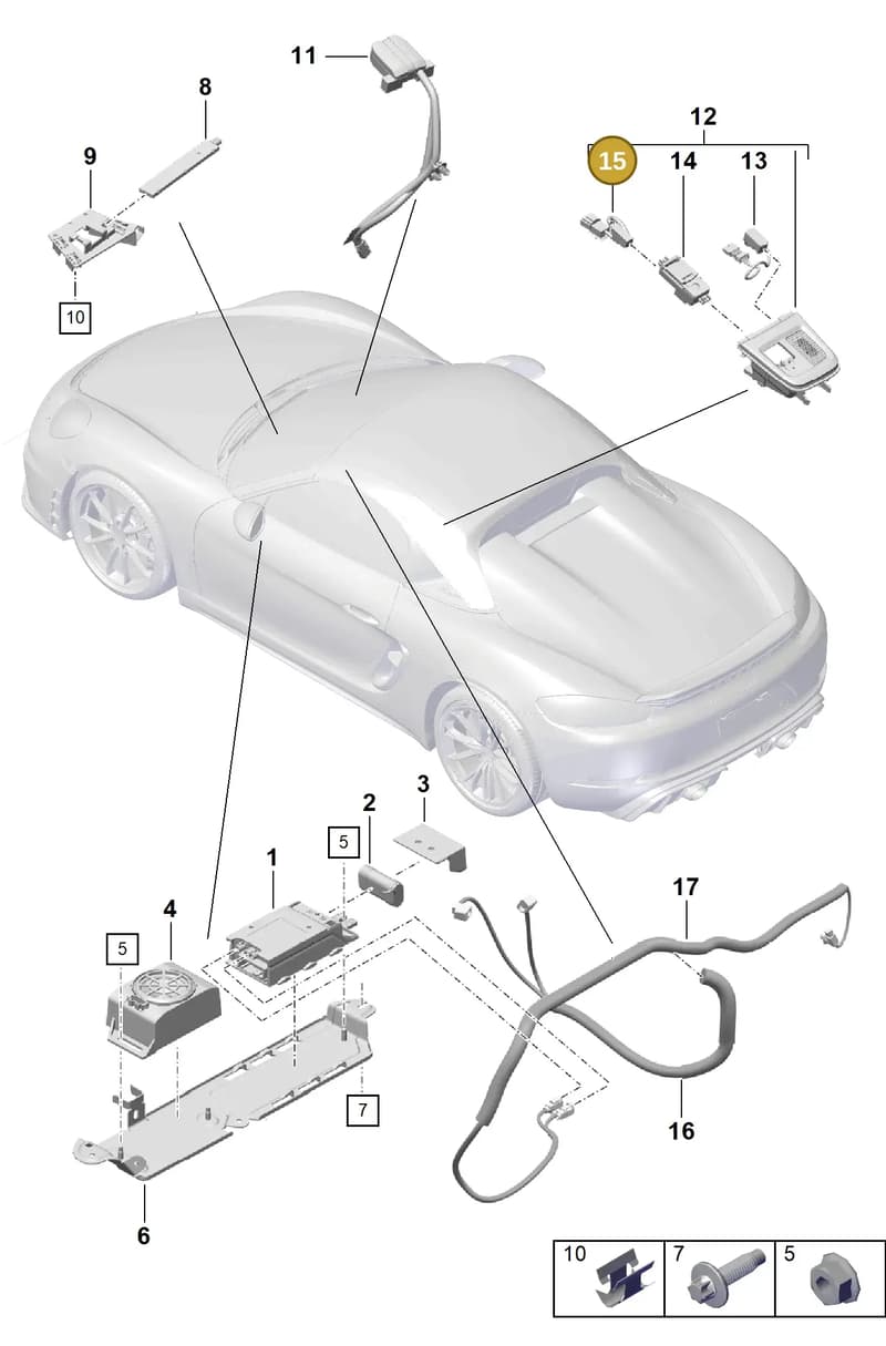 9P1971659 — Porsche Boxster Spyder (2019-2020) diagram p54911040, position 15