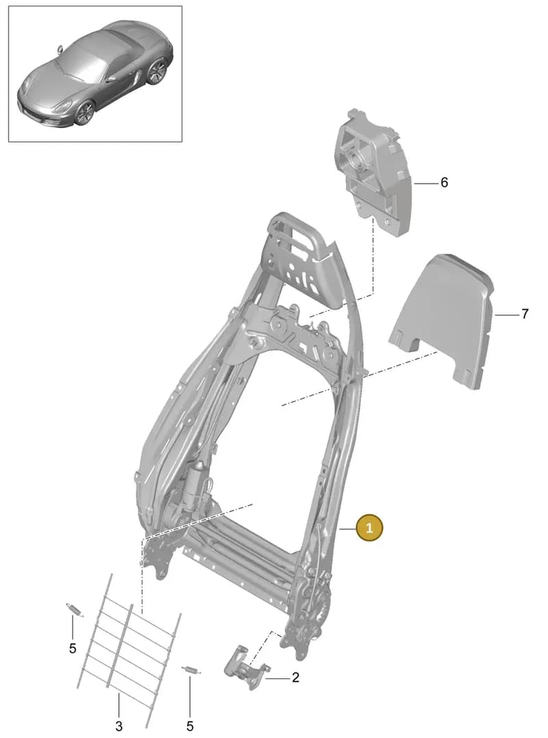 9P1972171A — Porsche Boxster (2012-2016) diagram p39817021, position 1
