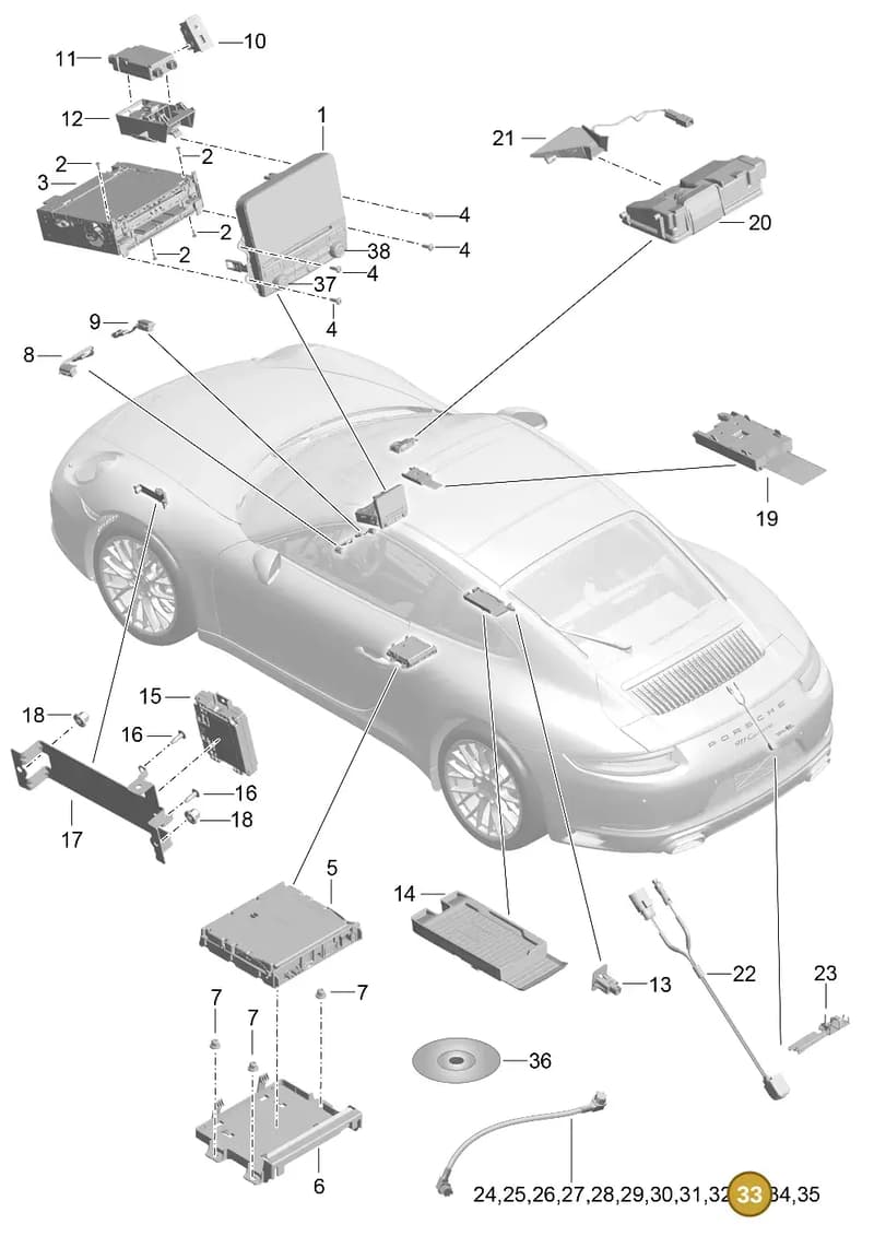 9P1979005 — Porsche 911 (2016-2019) diagram p47911000, position 33