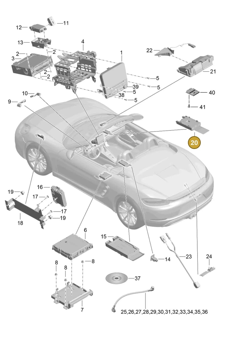 9P1979010 — Porsche Boxster (2016-2019) diagram p48911000, position 20
