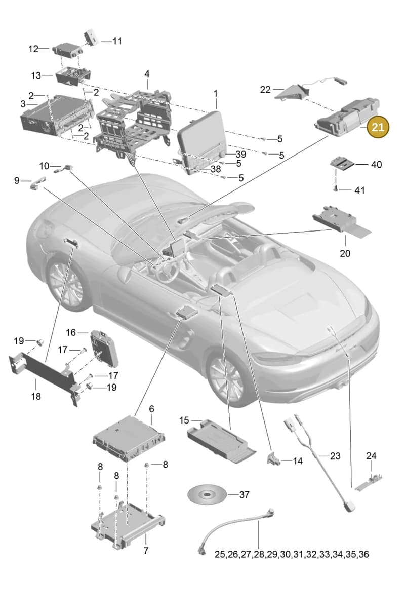 9P1979015 — Porsche Boxster (2016-2019) diagram p48911000, position 21