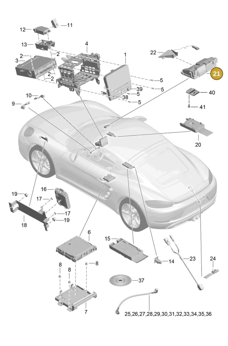 9P1979015 — Porsche Cayman (2016-2019) diagram p50911000, position 21