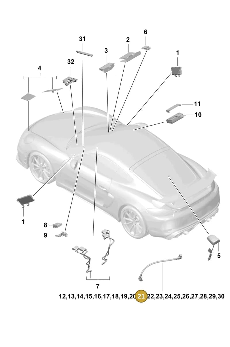 9P1979015 — Porsche Cayman (2019-2022) diagram p55911020, position 21