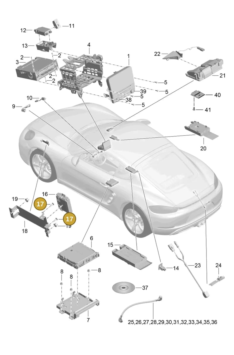 9P1979024 — Porsche Cayman (2016-2019) diagram p50911000, position 17