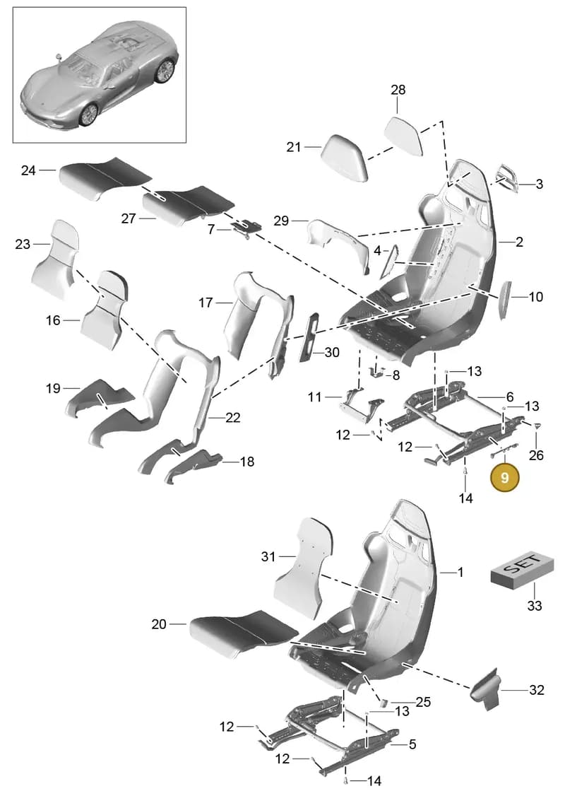 9P1998045 — Porsche 918 Spyder (2014-2015) diagram p43817000, position 9