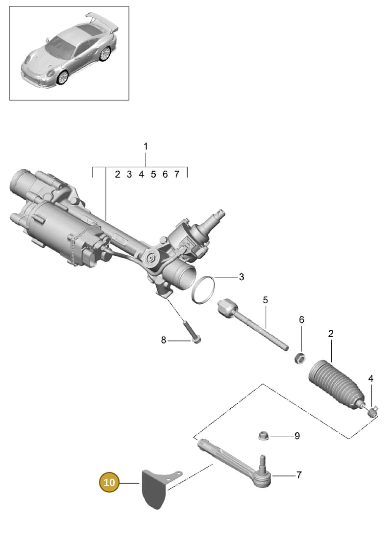 9P1998540A3G — Porsche 911 (2013-2020) diagram p42403010, position 10