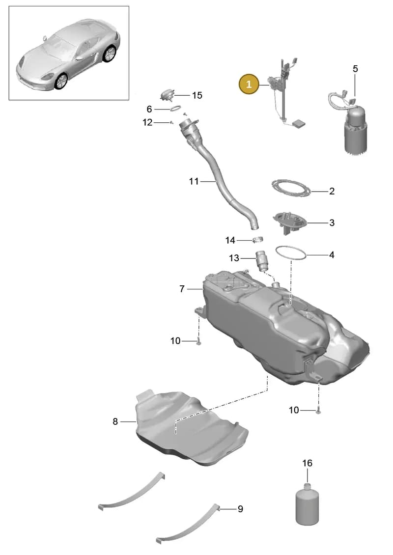 9P2201203 — Porsche Cayman (2016-2019) diagram p50201000, position 1