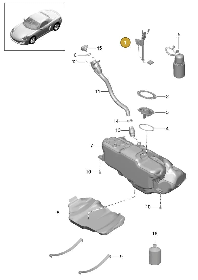 9P2201203 — Porsche Boxster (2016-2019) diagram p48201000, position 1
