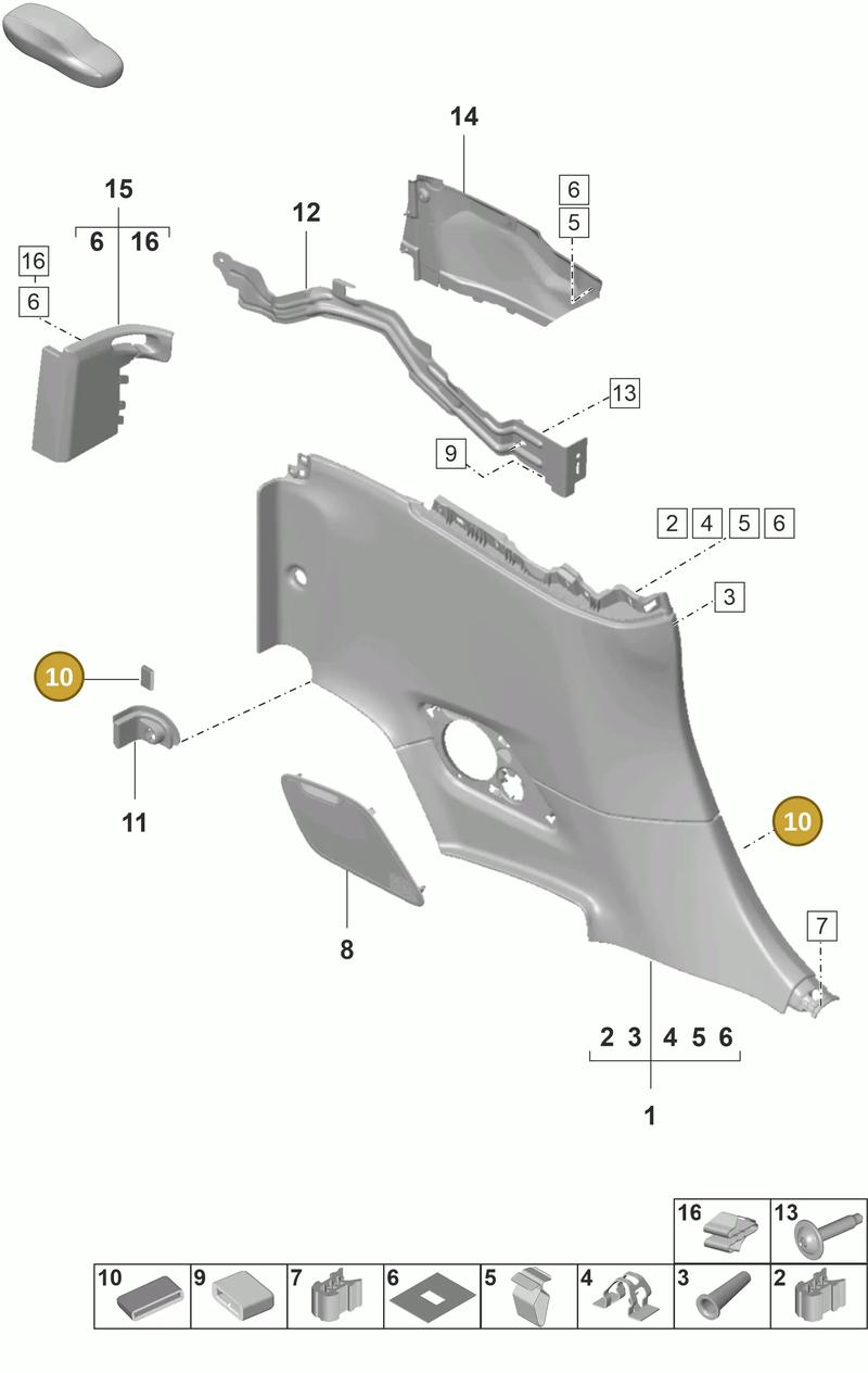 9P2827911 — Porsche 911 (2024-2025) diagram p53807320, position 10